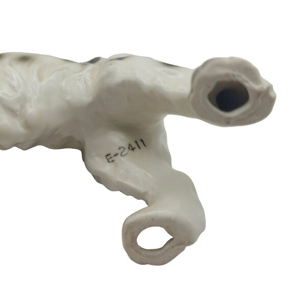 Vintage Enesco Ceramic Cocker Spaniel Dog Figurine E-2411 Black and White - Picture 6 of 9